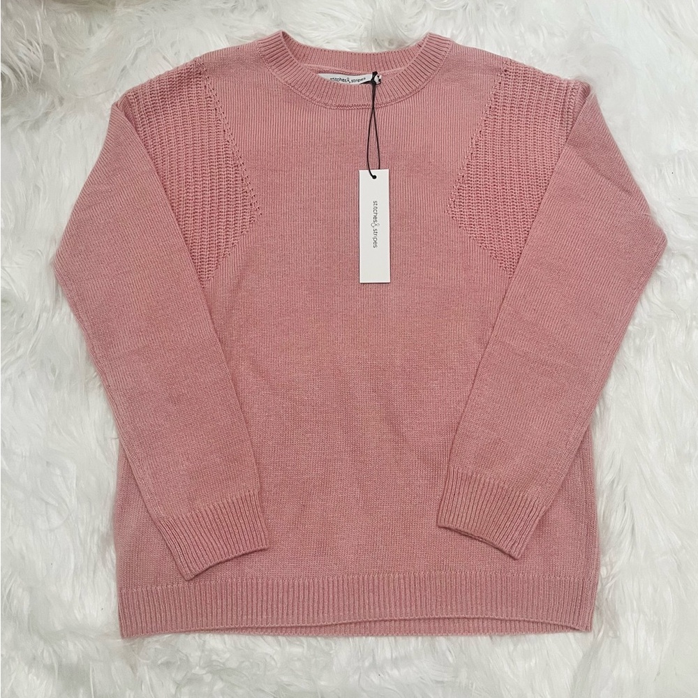 Revolve - Stitches & Stripes Knitted Sweater Rose Pink NWT